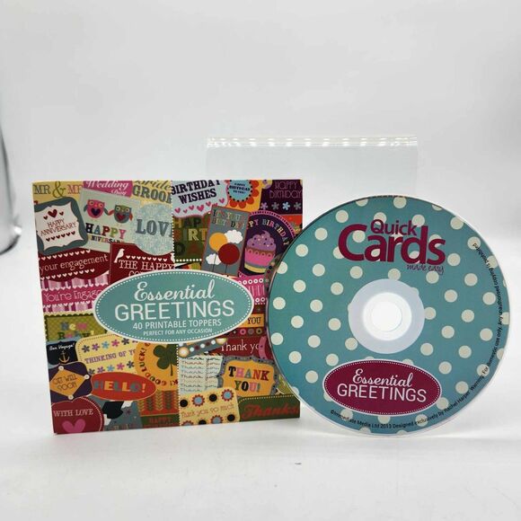 Quick Cards Essential Greetings 40 Printable Toppers CD-Rom Cardmaking UK - Picture 3 of 6